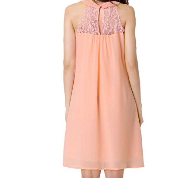 Lace  Loose Casual Mini Chiffon Dress - Picture 6 of 8